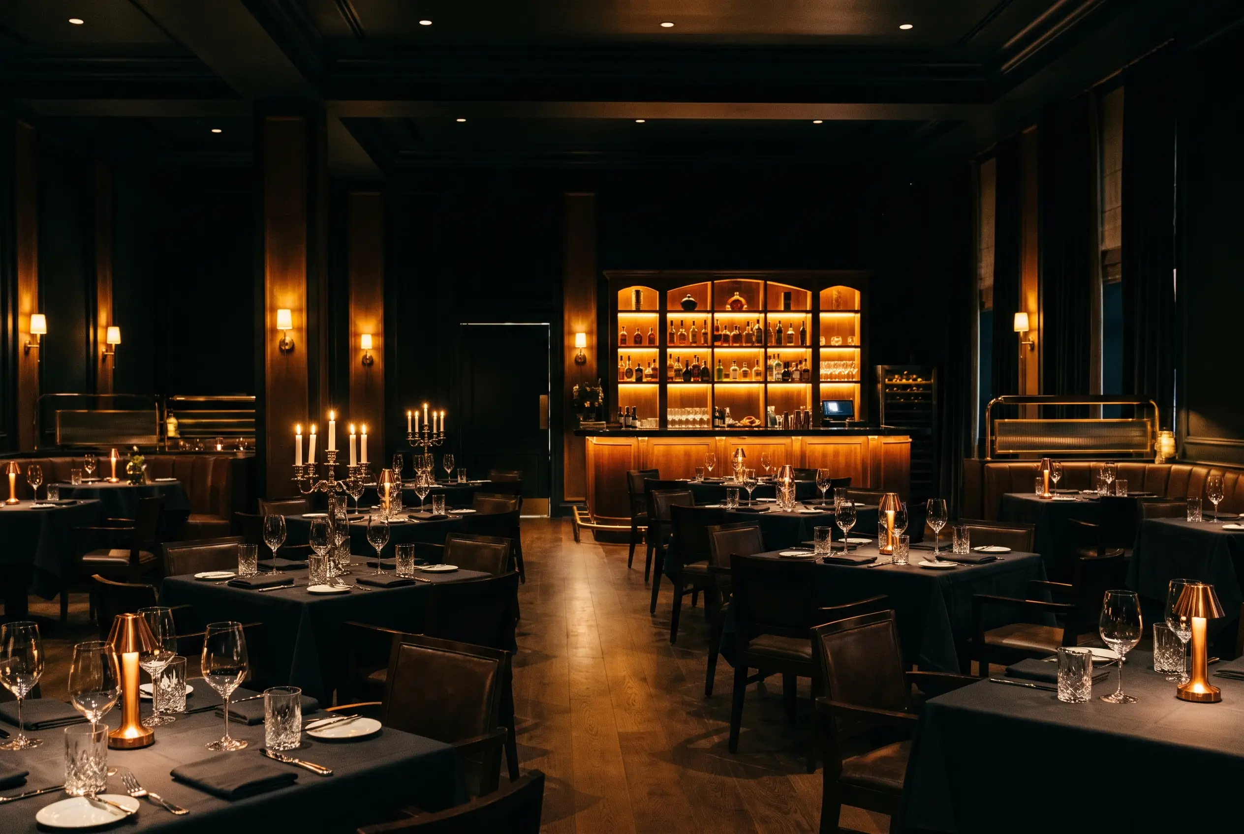 The Ash Room, the full dining room set for a private buyout